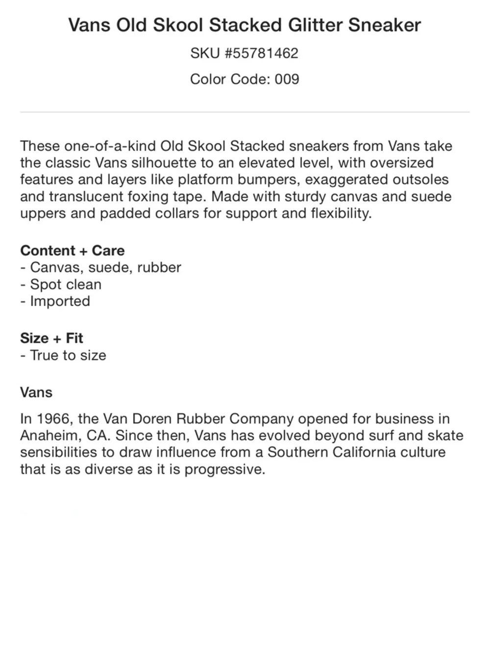 VANS Women’s 5 Old Skool Stacked Glitter Sneakers • Platform Suede Canvas Shoes - Picture 12 of 16